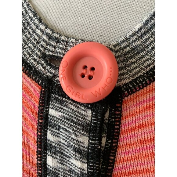One Girl Who Womens XS Colorful Hippie Boho Button Down Cardigan Sweater Pockets - Picture 6 of 10